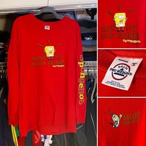 2001 Spongebob Squarepants Long Sleeve Shirt XL
